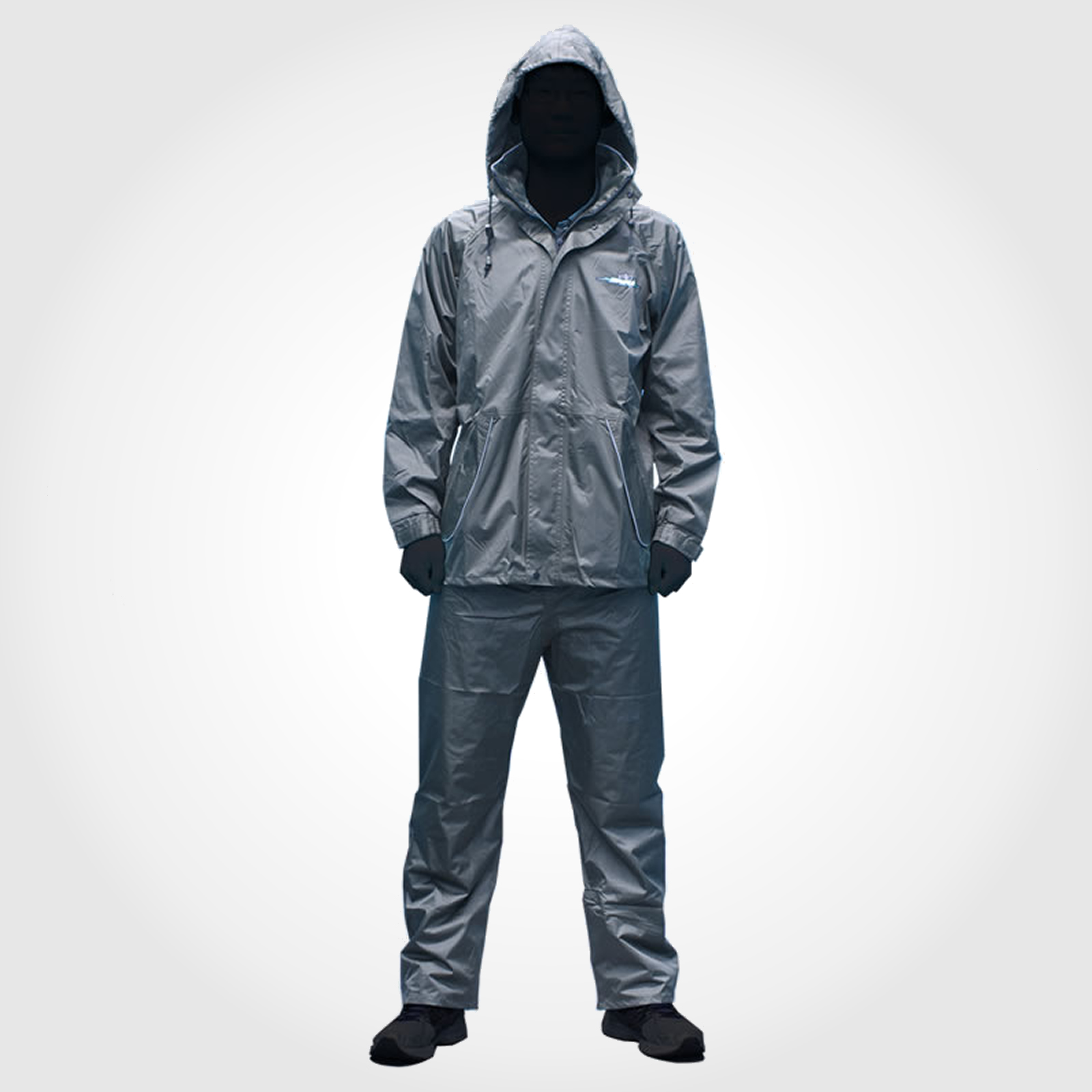 2pc Waterproof Rain Jacket and Pants Stowaway Hood & Wrist Seals Wet