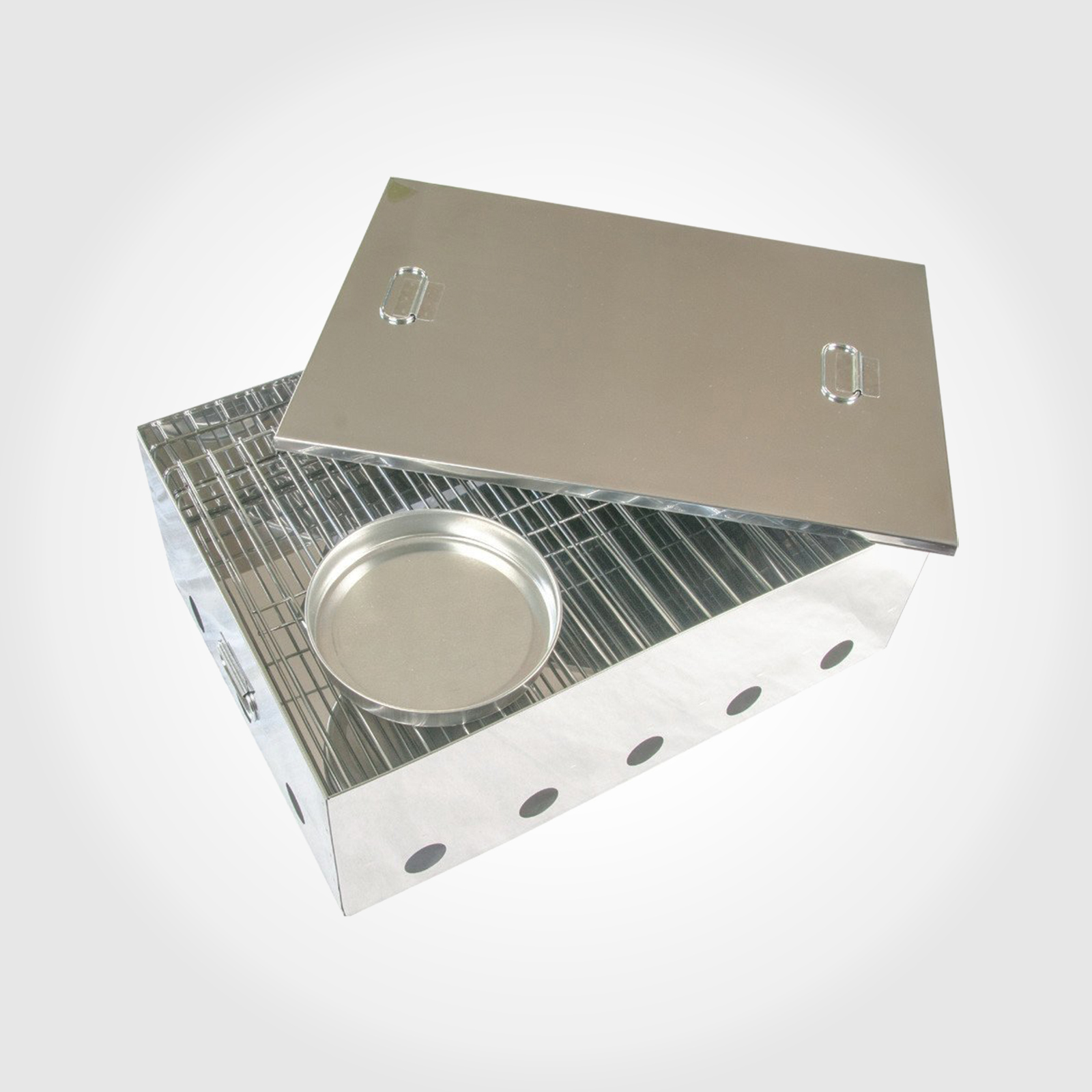 Fish Smoker Stainless Steel Portable Camping Smoke Cooker Dust Smoking BBQ