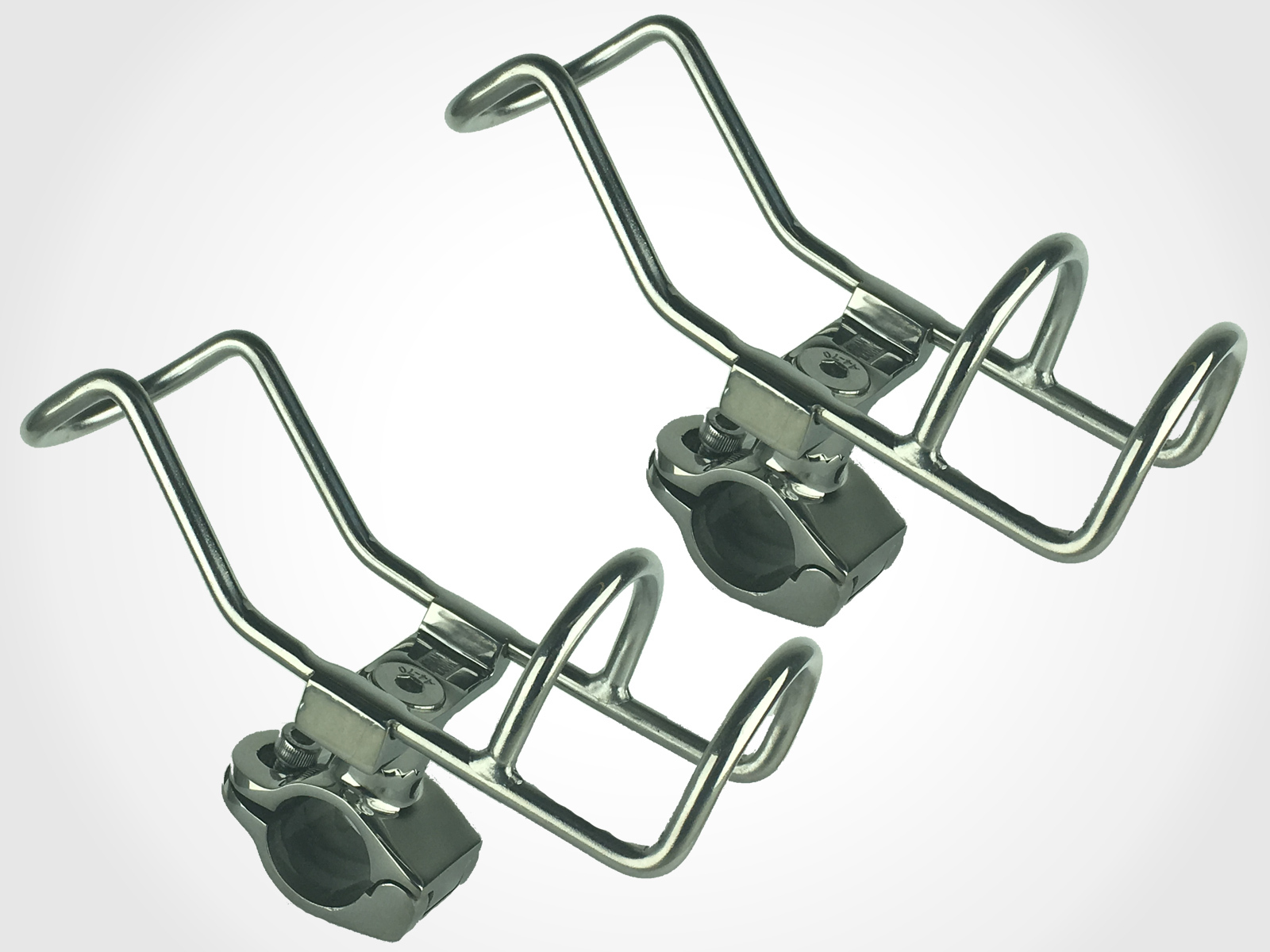 2X 25mm RAIL MOUNT Rod Holder 316 Stainless Steel Double Wire Fishing