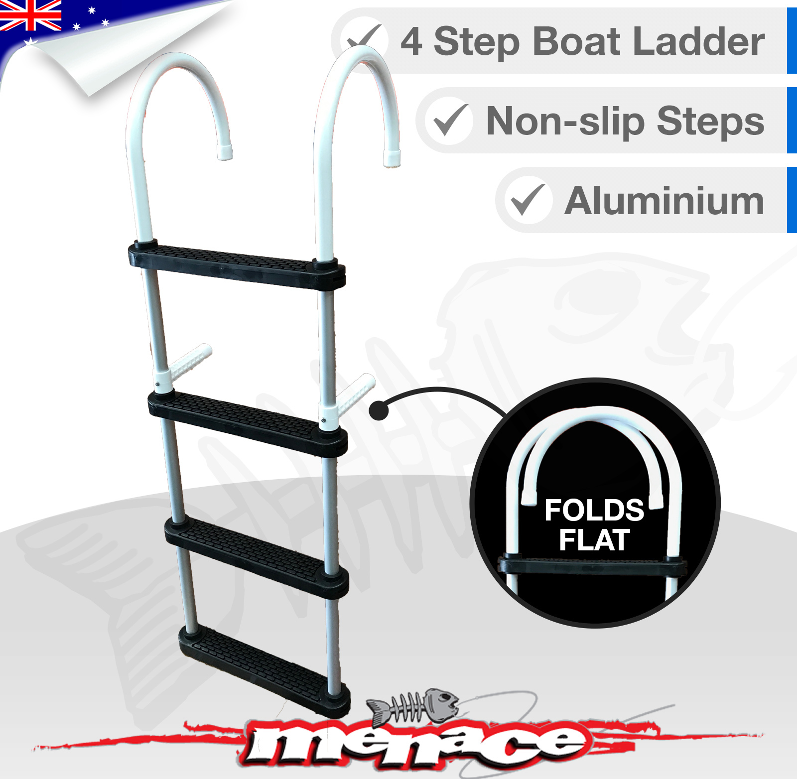 4 Step Aluminium Boat Step Ladder