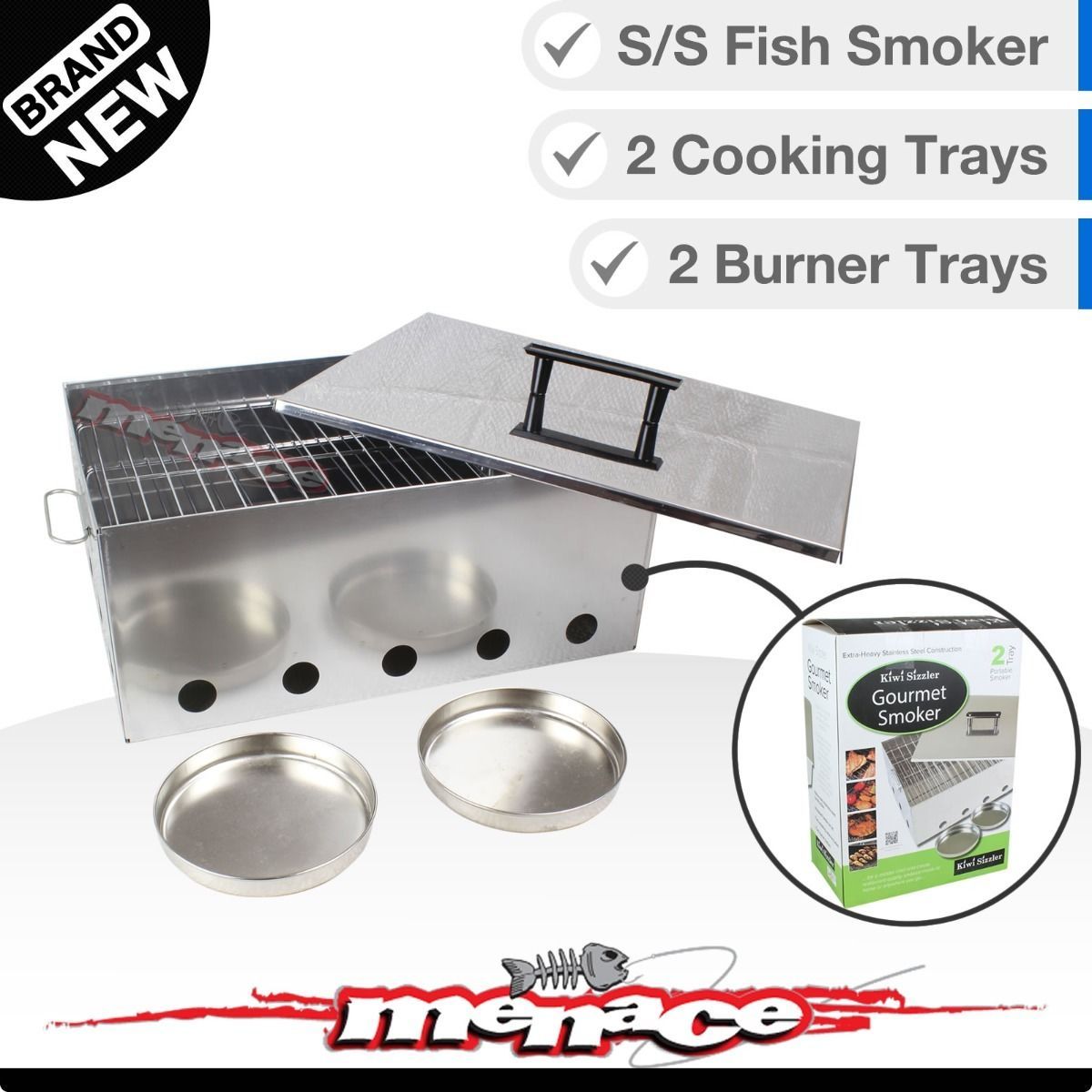Fish Smoker Stainless Steel Portable Camping Smoke Cooker Dust