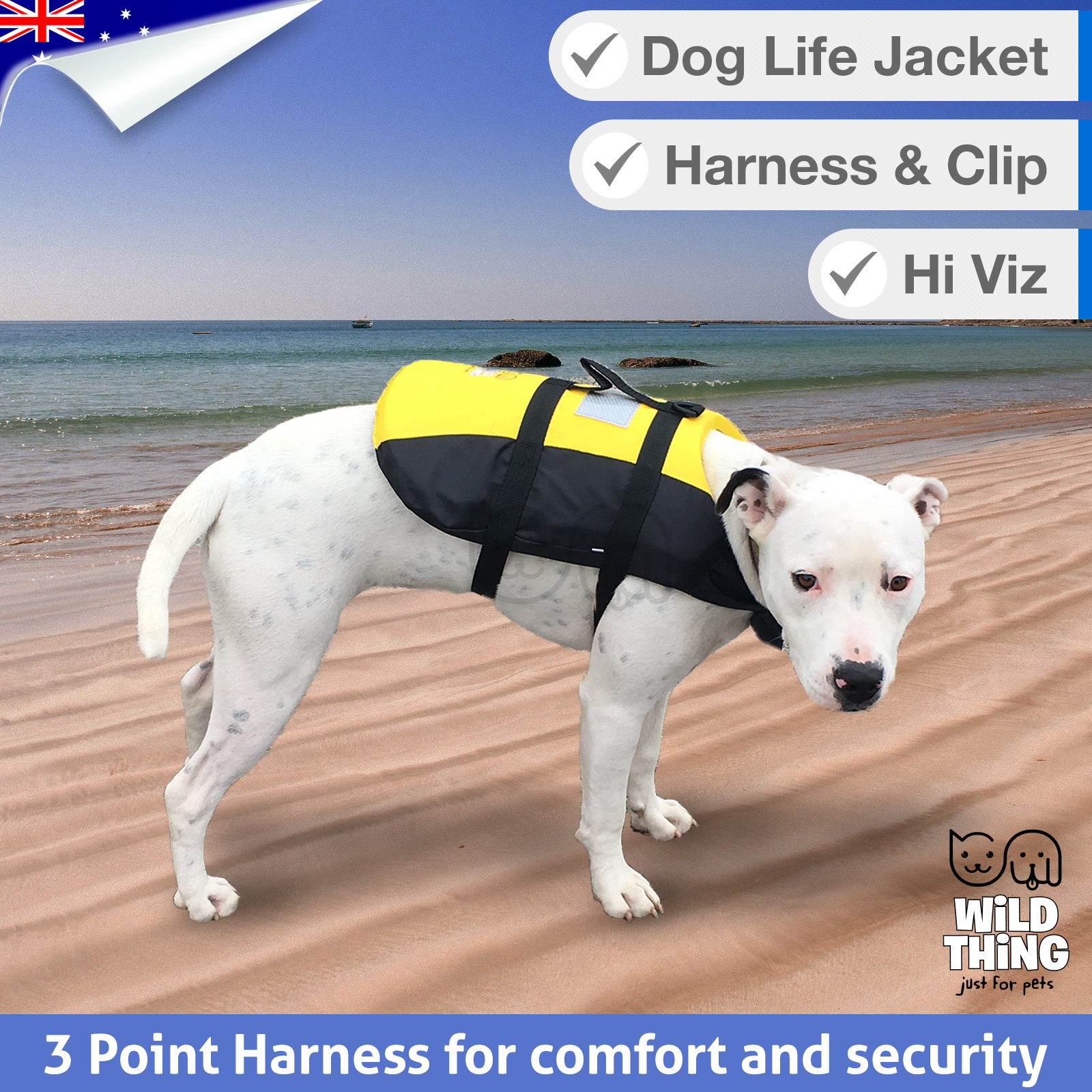 Dog Life Jacket Pet Buoyancy Aid Swimming Boating Safety Flotation Vest