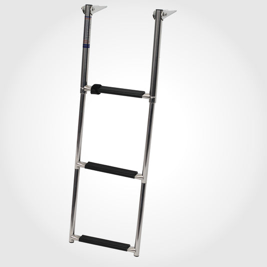 STAINLESS 3 Step Marine Grade Steel Telescopic Boat Ladder