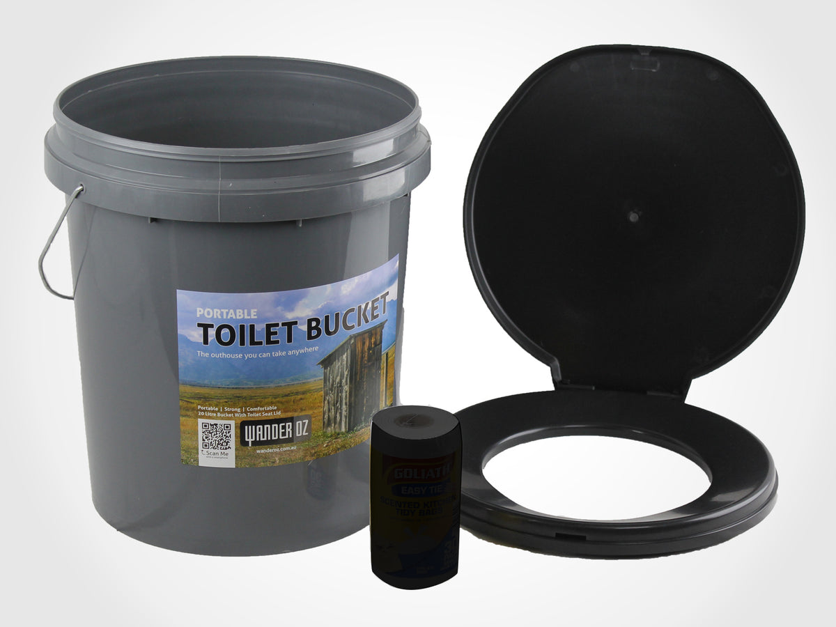 20L Portable Toilet Bucket & Seat for Outdoor & Camping