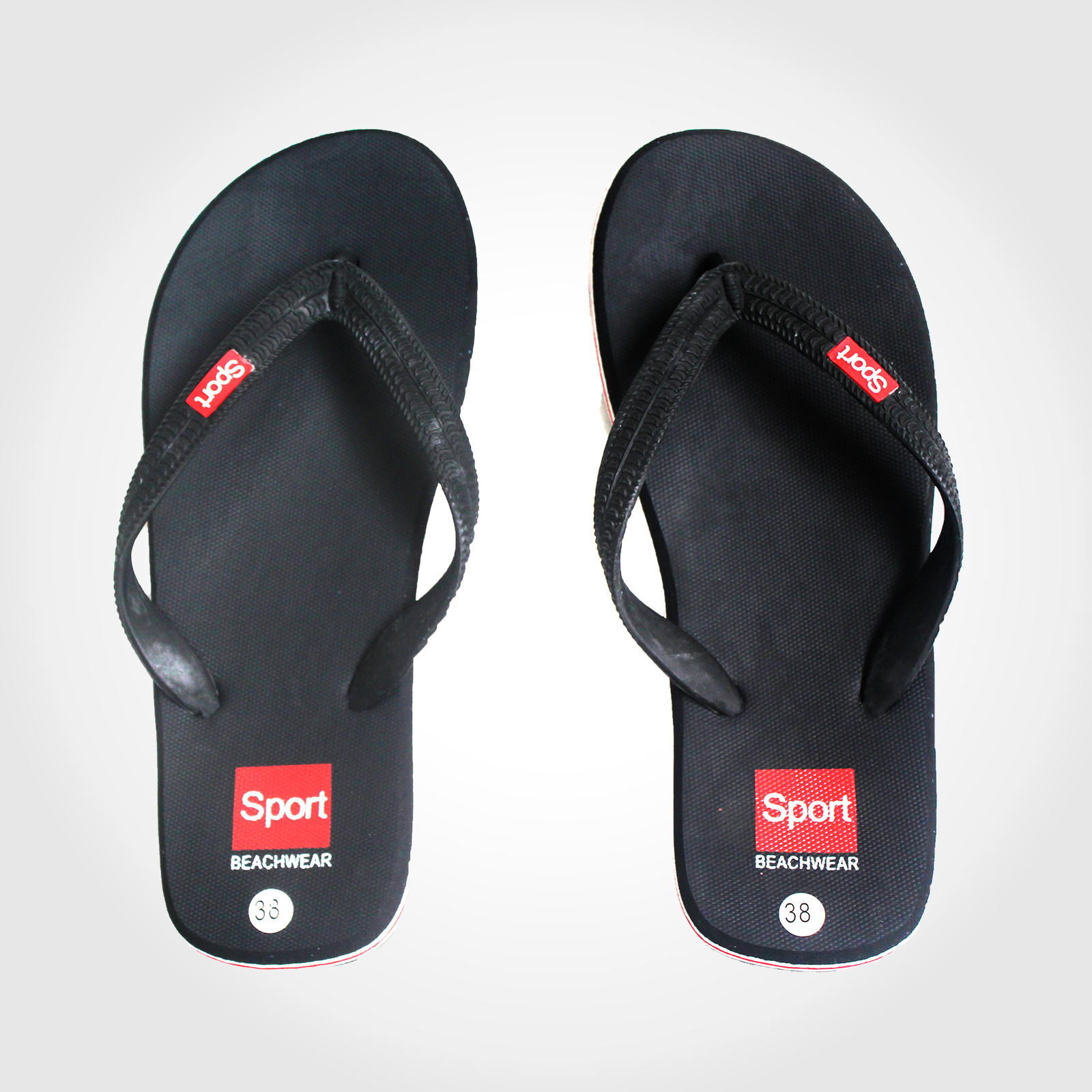 Mens Beach Thongs Flip Flops Boat Slippers - Black