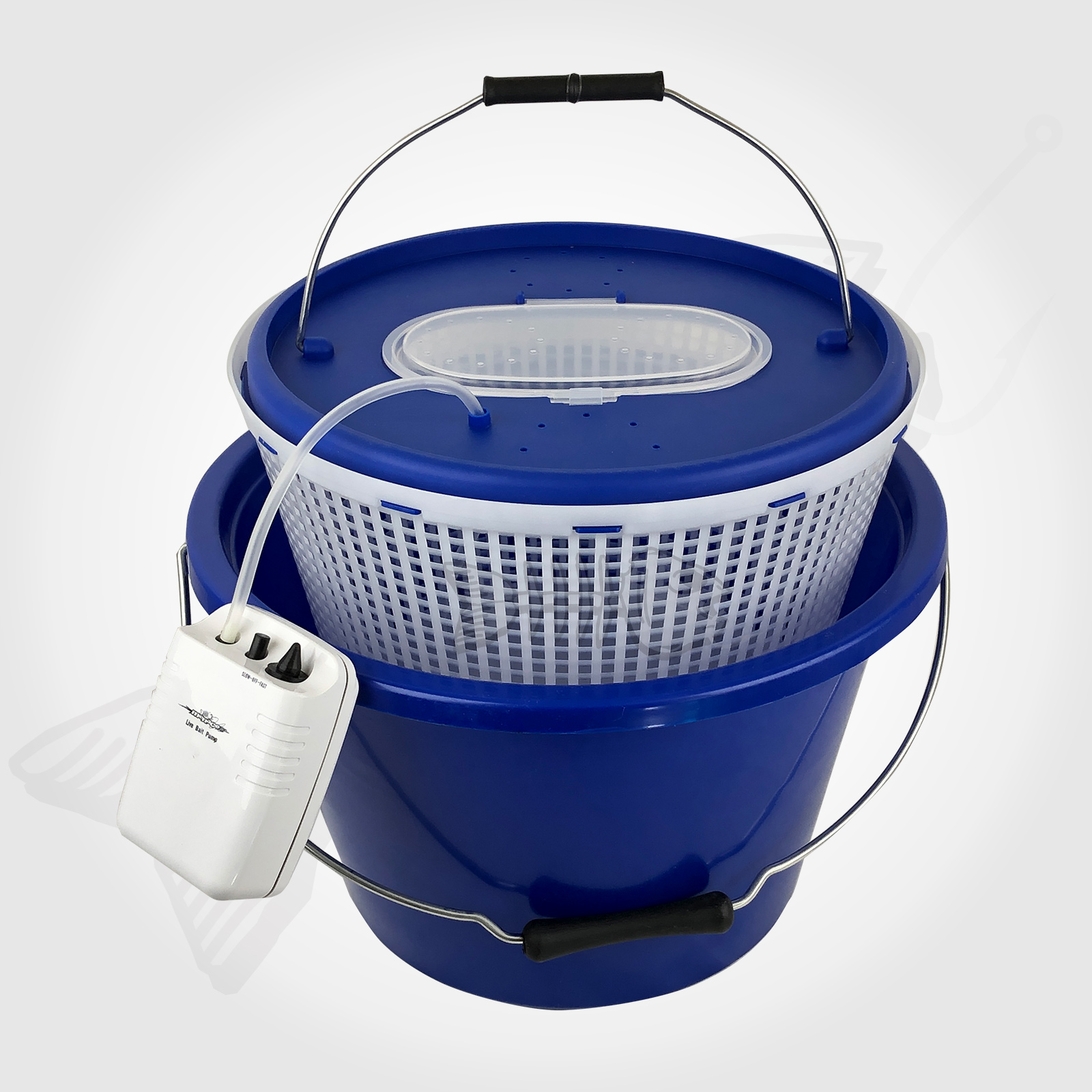 15L 3in1 LIVE BAIT BUCKET & Free Aerator Pump - 120+ hrs run time - 2 speed