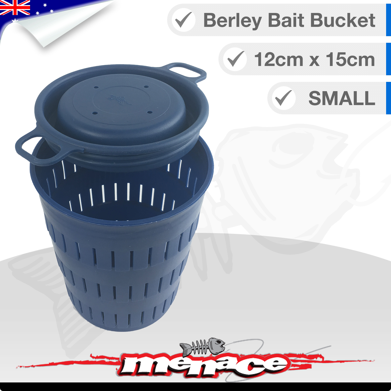 SMALL Berley Pot Cage Dispenser Bait Bucket Fishing Dropper Sinker Plastic  Lid