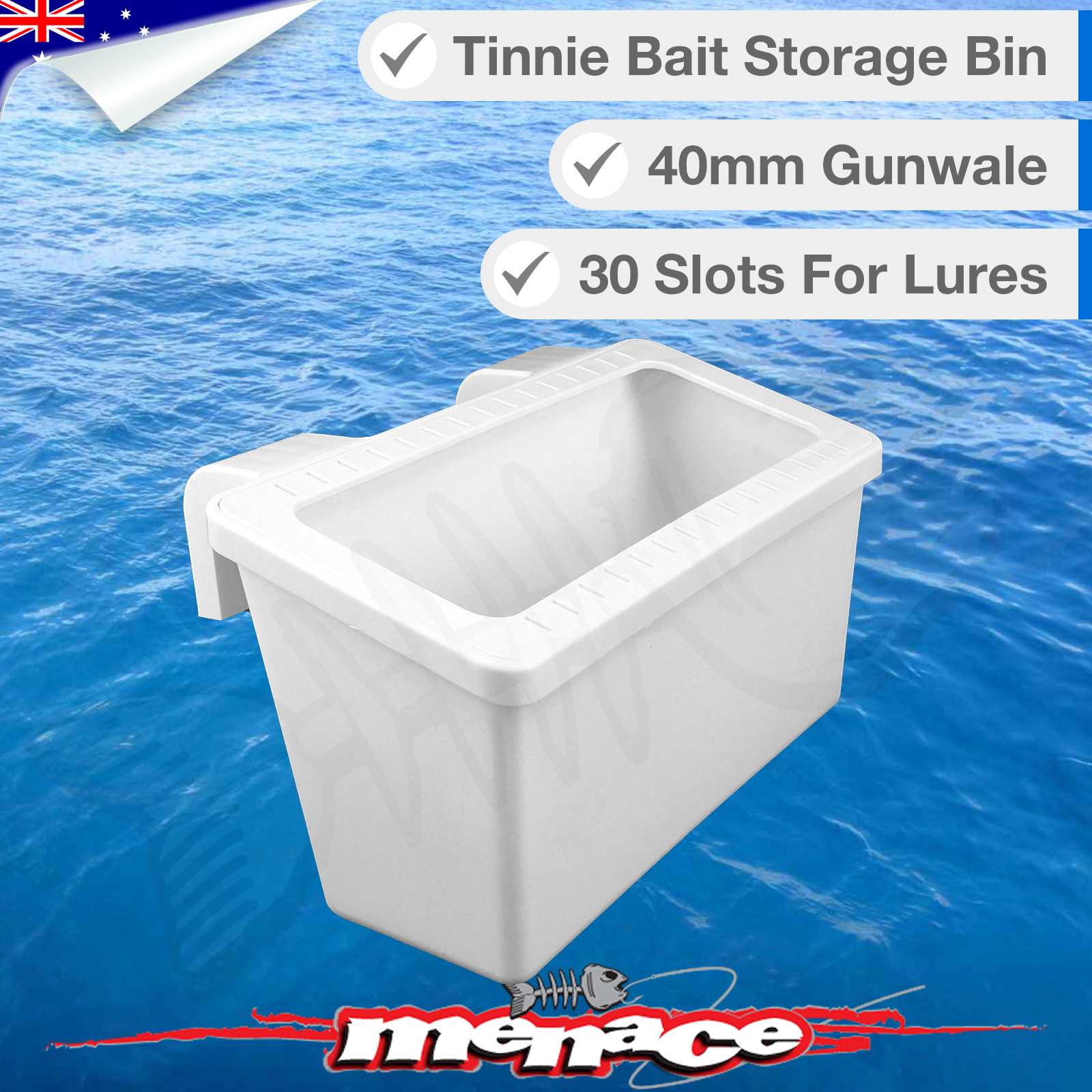 Oceansouth Gunwale Mounted Tackle Storage Bin With Integrated