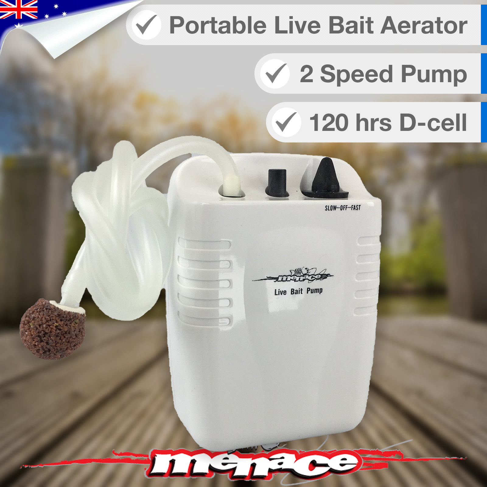 Live Bait AERATOR Air Pump 120+ hrs Fish Tank, Oxygen, Bubbles, Battery  Aquarium