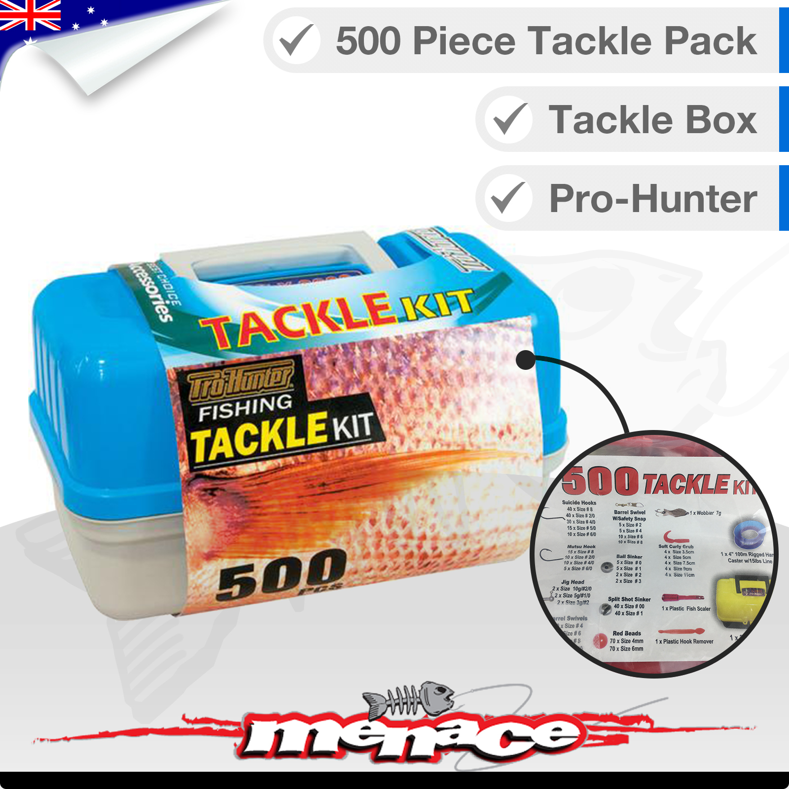 500 Piece Fishing Tackle Pack Gift Box Beginner Pro