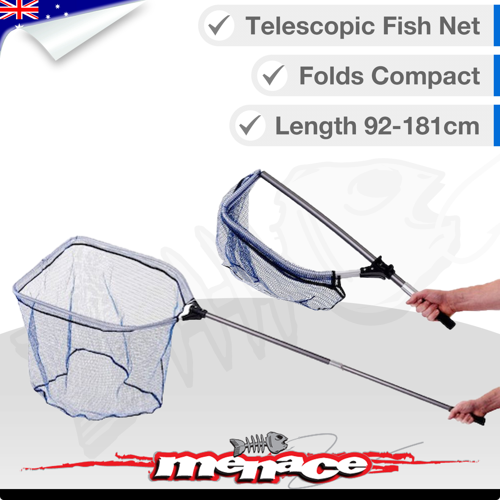 LARGE Landing NET Space Saver Extendable Telescopic Folding Fishing Nets