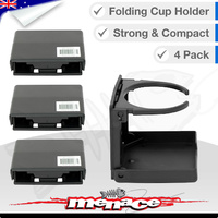 4 x Black Folding Marine Boat Drink CUP HOLDER [PLASTIC]