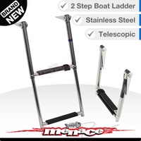 STAINLESS 2 Step Marine Grade Steel Telescopic Boat Ladder