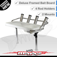 Nylon Bait Board & Sink - Stainless Steel Frame - 4 Rod Holders - Deluxe