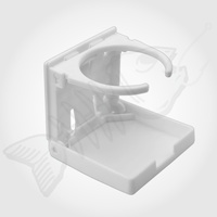 White Folding Marine Boat Drink CUP HOLDER [PLASTIC]
