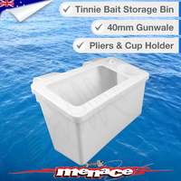 Tinnie Bait & Tackle Storage Bin - Boat Gunwale Box with Cup Holder