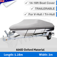 Premium Heavy Duty 600D 14-16ft 4.2-4.8M Marine Grade Trailerable Boat Cover RB