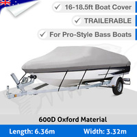 Premium Heavy Duty 600D 16-18.5ft 4.8-5.6M Marine Grade Trailerable Boat Cover