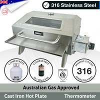 Portable 316 Marine Grade Stainless Steel BBQ with Tray & 1lb Bottle Adapter