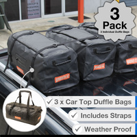 3 x MEDIUM DUFFLE Auto Travel Bag - Roof Rack Mount