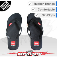 Mens Beach Thongs Flip Flops Sandals Boat Slippers - Black