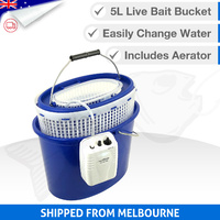 5L 3in1 LIVE BAIT BUCKET & Free Aerator Pump - 120+ hrs run time