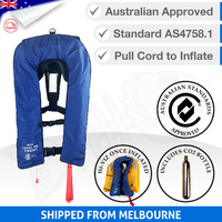 ADULT Inflatable Life Jacket PFD Type 1 Level 150 - Blue (ECO Version)