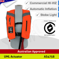 PRO Hi-Viz Inflatable Life Jacket  - STRAP - STROBE - AUTOMATIC