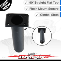 Flush Mount STRAIGHT SQUARE Boat Rod Holder - BLACK