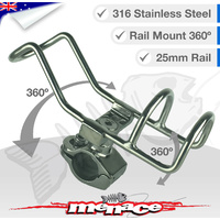 316 Stainless Steel Adjustable RAIL MOUNT ROD Holder [25mm]