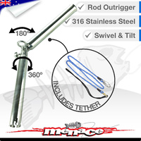 316 Stainless Steel Outrigger Rod Holder with Tether
