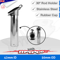 30 Degree Stainless Rod Holder with Rubber Cap
