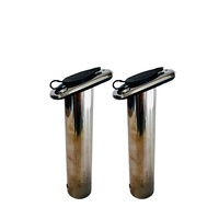 2X 20 Degree Stainless Rod Holder with Rubber Cap