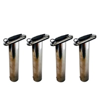 4X 20 Degree Stainless Rod Holder with Rubber Cap