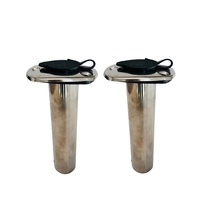2X 90 Degree Stainless Rod Holder with Rubber Cap