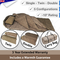 4 Season Sleeping Bag Double Twin Outdoor Camping Thermal Winter -15C XL