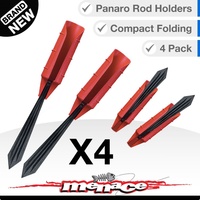4 x Panaro Fishing Rod Bank Holder/Stand - Folds in Half