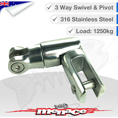 1250kg 316 Stainless Steel Boat Anchor 3 Way Swivel