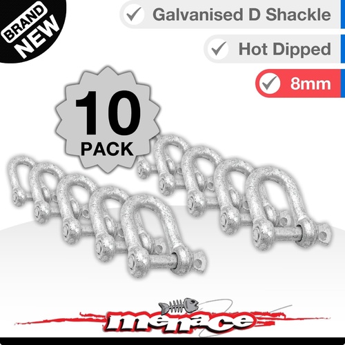 10 Piece 8mm Galvanised D Link Shackle Shade Sail Home