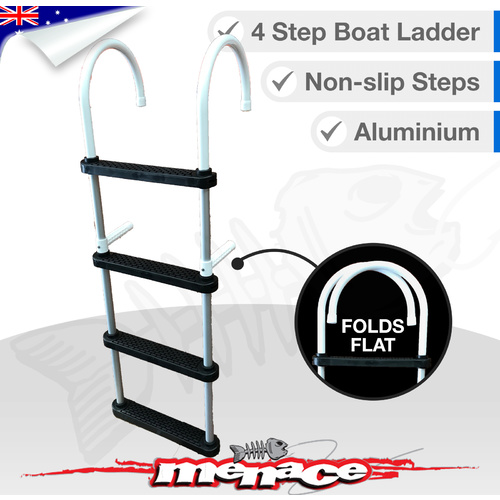 4 Step Aluminium Folding Boat Ladder Alloy
