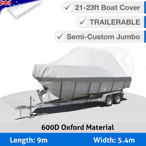 21-23FT Boat Cover Marine Grade 600D Trailerable Jumbo