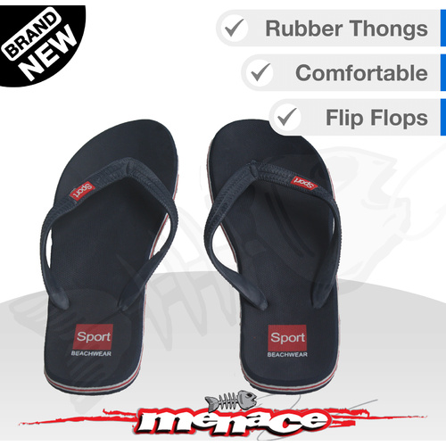 Mens Beach Thongs Flip Flops Boat - Blue [Size: EU 38]