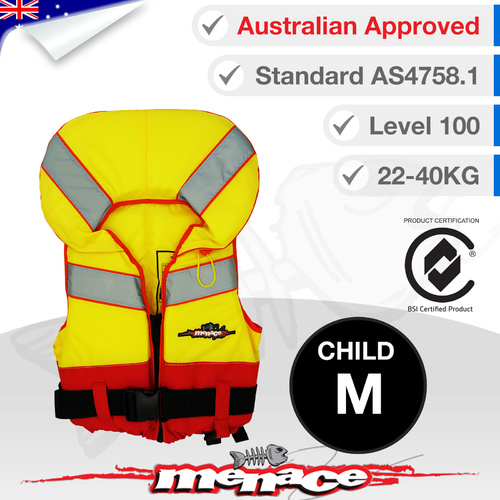 Level 100 Offshore PFD Type 1 Foam Life Jacket - Child Medium