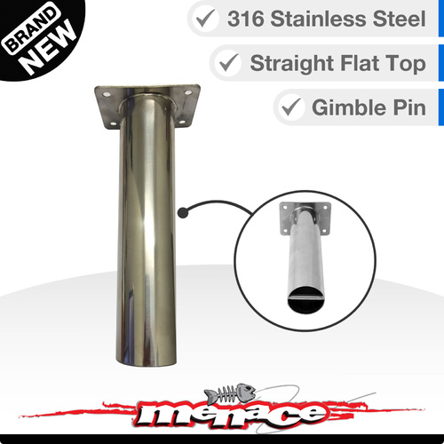 Boat Rod Holder - 316 Stainless Gimble Pins - Straight