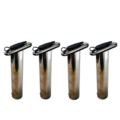 4X 20 Degree Stainless Rod Holder with Rubber Cap