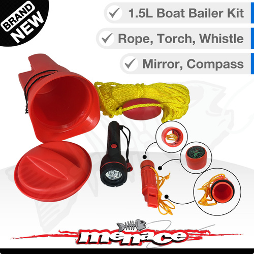 BAILER BUCKET Emergency Safety Kit Marine Boat Rope