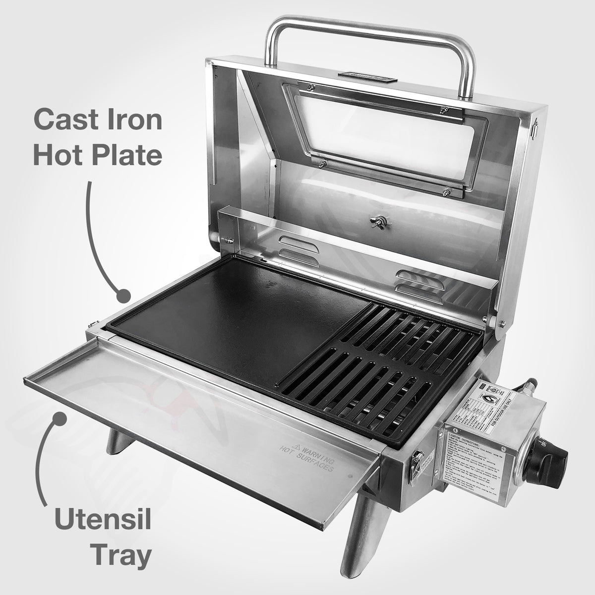 316 Marine Grade Portable BBQ - COMPLETE SET - RAIL MOUNT Mounting Rack, Bag & Cover (MENCA028)