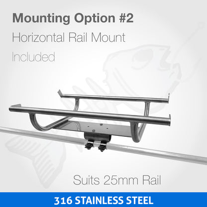 316 Marine Grade Portable BBQ - COMPLETE SET - RAIL MOUNT Mounting Rack, Bag & Cover (MENCA028)