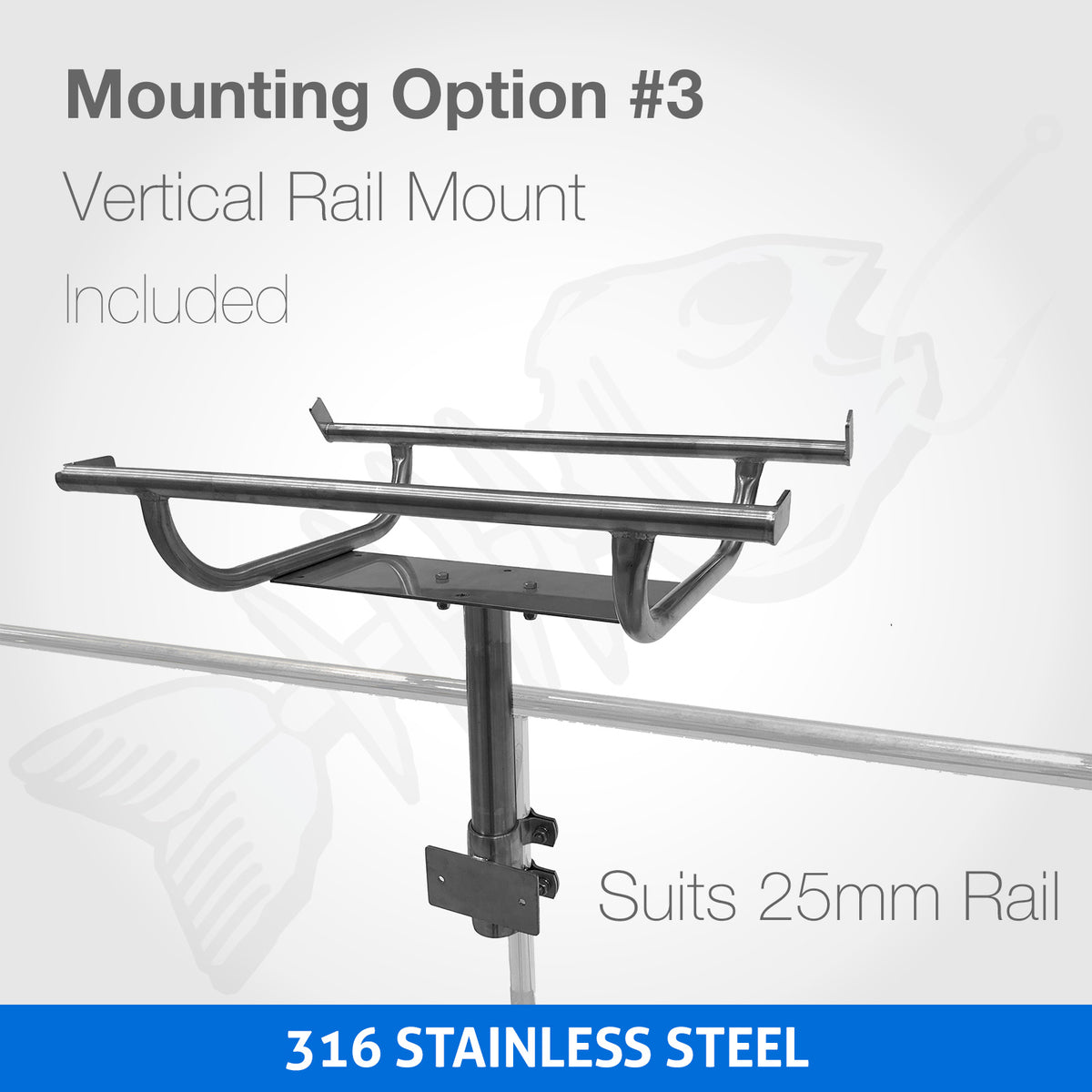 316 Marine Grade Portable BBQ - COMPLETE SET - RAIL MOUNT Mounting Rack, Bag & Cover (MENCA028)