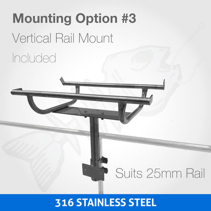 316 Marine Grade Portable BBQ - COMPLETE SET - RAIL MOUNT Mounting Rack, Bag & Cover (MENCA028)